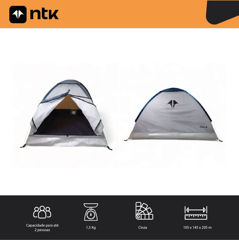Barraca de Camping para 2 Pessoas 600mm Polar NTK