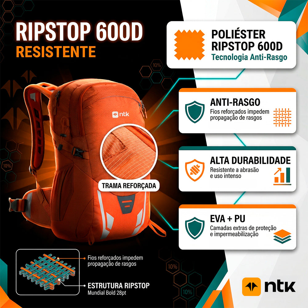 Mochila Attack Air X 30L NTK com Sistema de Ventilação
