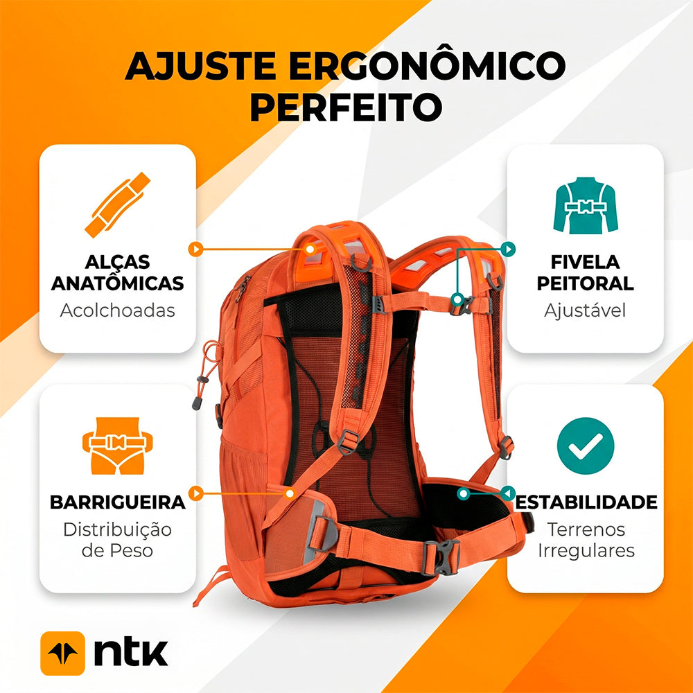 Mochila Attack Air X 30L NTK com Sistema de Ventilação