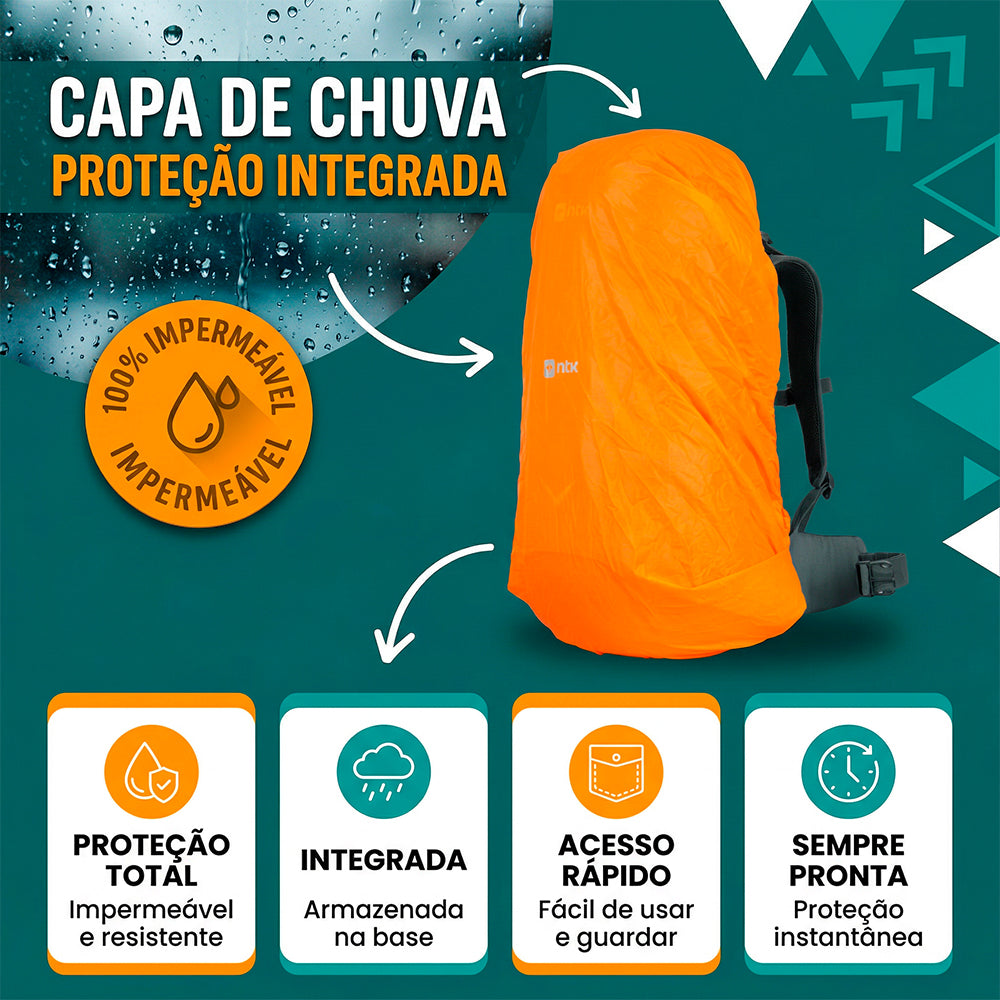 Mochila Cargo Air X 40+5L NTK com Sistema de Ventilação