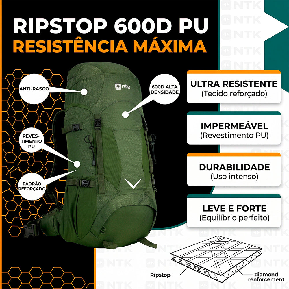 Mochila Cargo Air X 40+5L NTK com Sistema de Ventilação