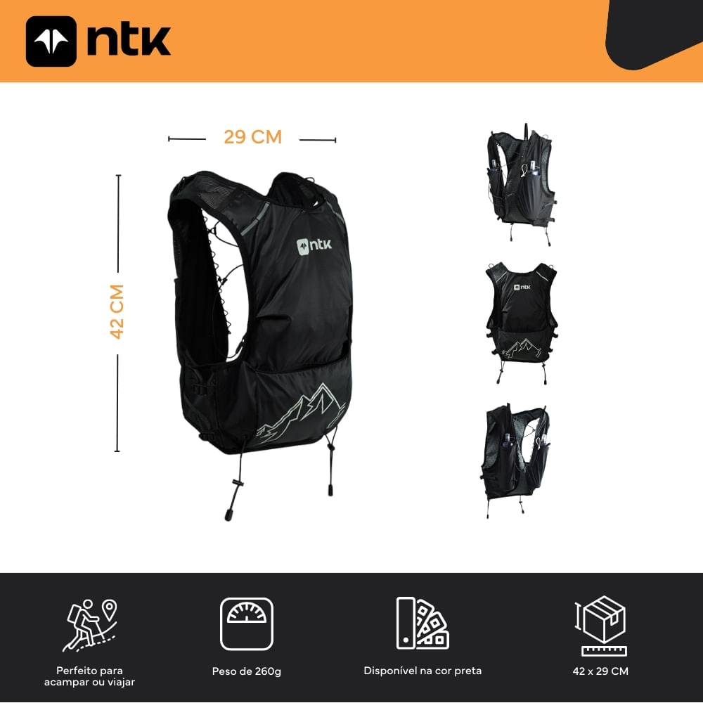 Mochila de Hidratação 3L Trail Run NTK para Corrida