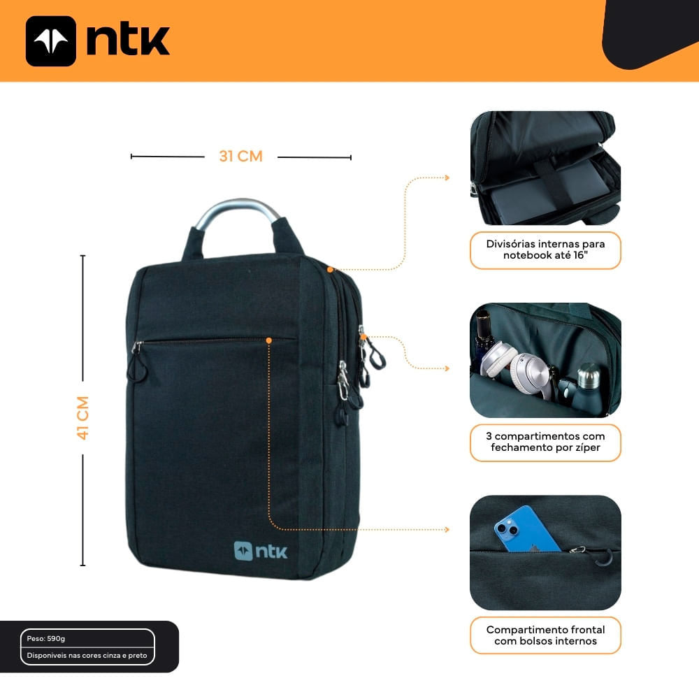 Mochila Office Edge em Poliéster 300D NTK