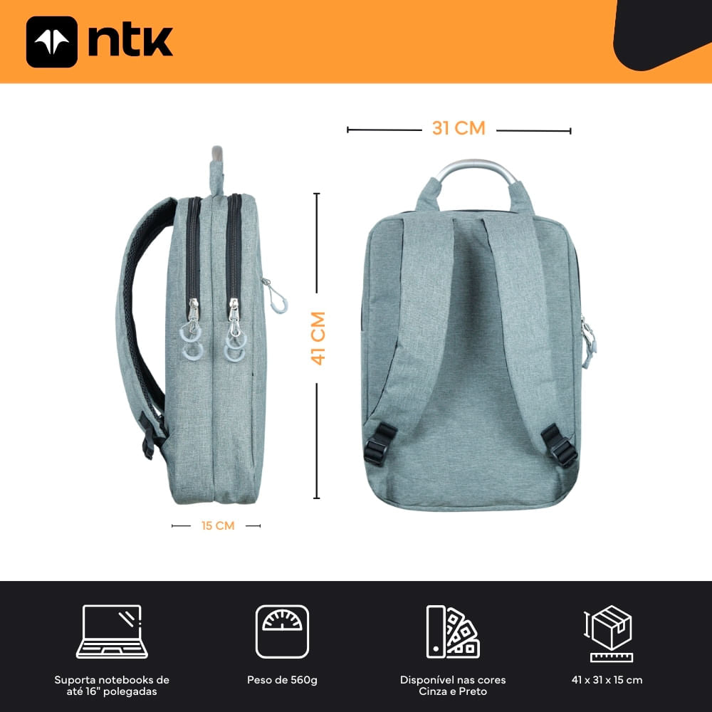 Mochila Office Edge em Poliéster 300D NTK