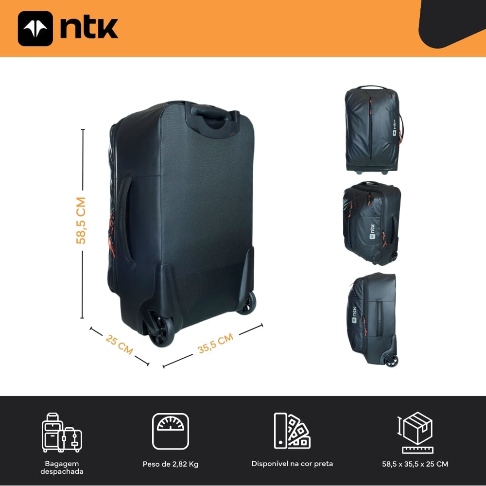Mala de Viagem Evoque Roller 38L PU Poliéster NTK