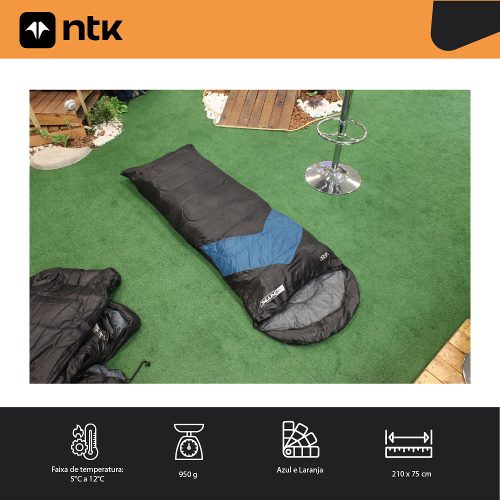 Saco de Dormir Solteiro NTK Viper, Conforto Térmico