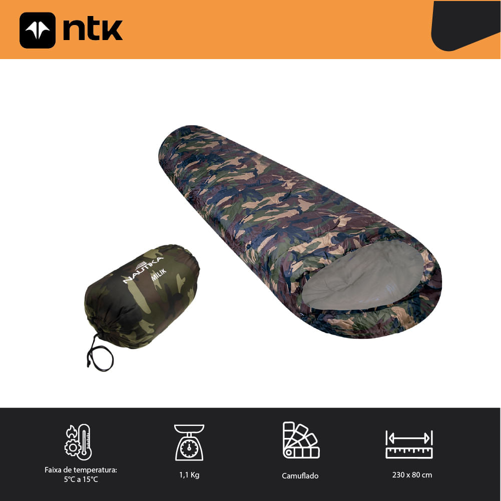 Saco de Dormir Solteiro 5° a 15°C Milik NTK