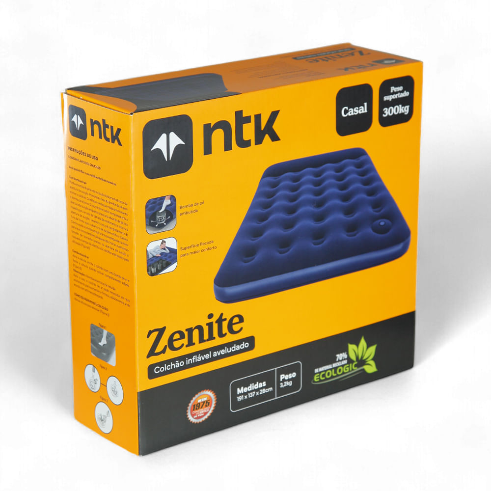 Colchão inflável casal Zenite NTK com inflador embutido