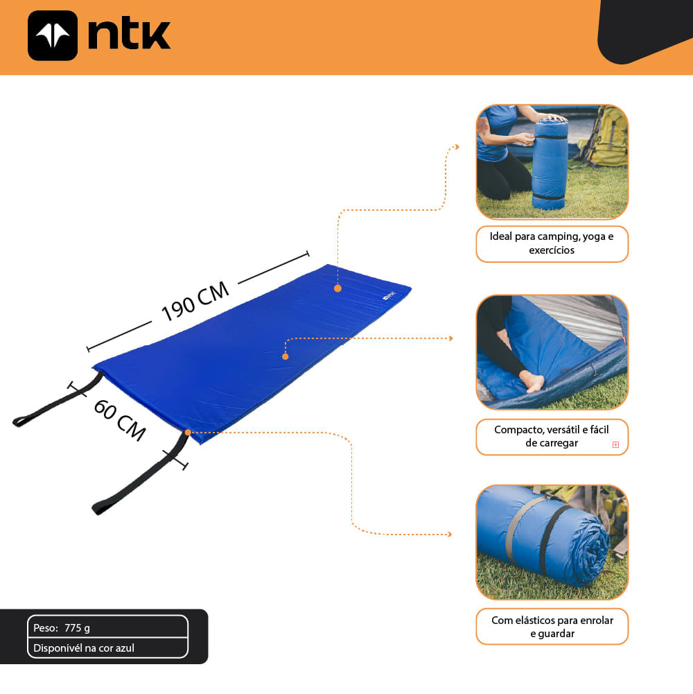 Colchonete solteiro Palmas impermeável com costuras reforçadas NTK