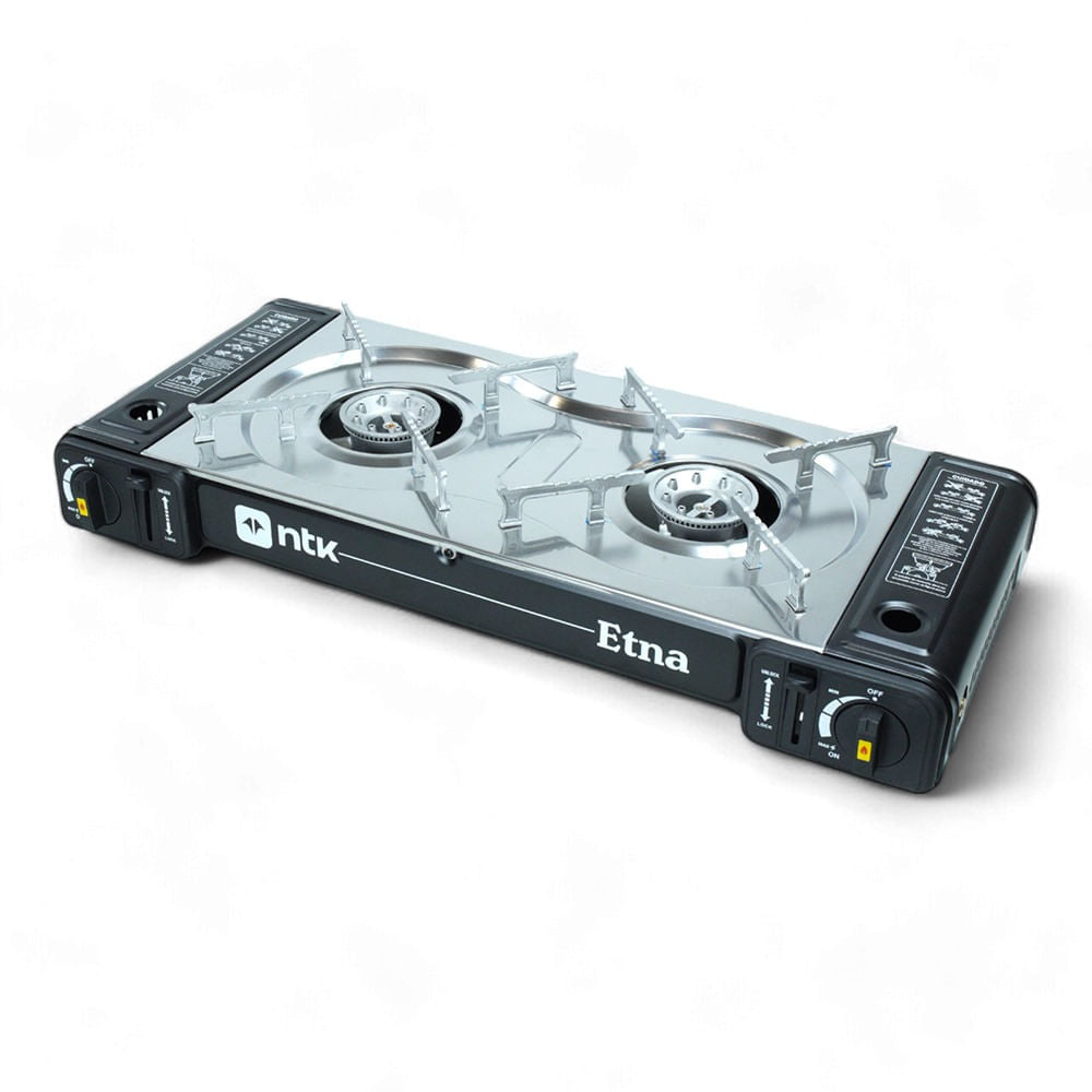 Fogareiro Horizontal 2 Bocas ETNA Aço Inoxidável 63cm Preto NTK