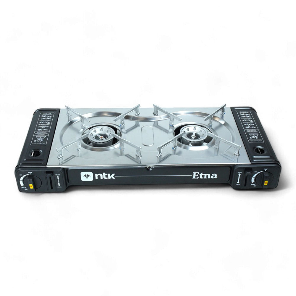 Fogareiro Horizontal 2 Bocas ETNA Aço Inoxidável 63cm Preto NTK