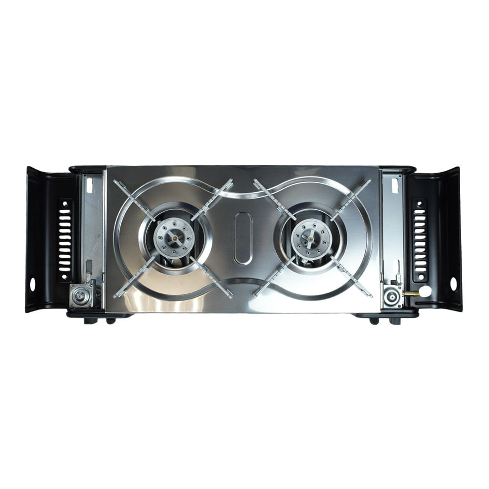 Fogareiro Horizontal 2 Bocas ETNA Aço Inoxidável 63cm Preto NTK