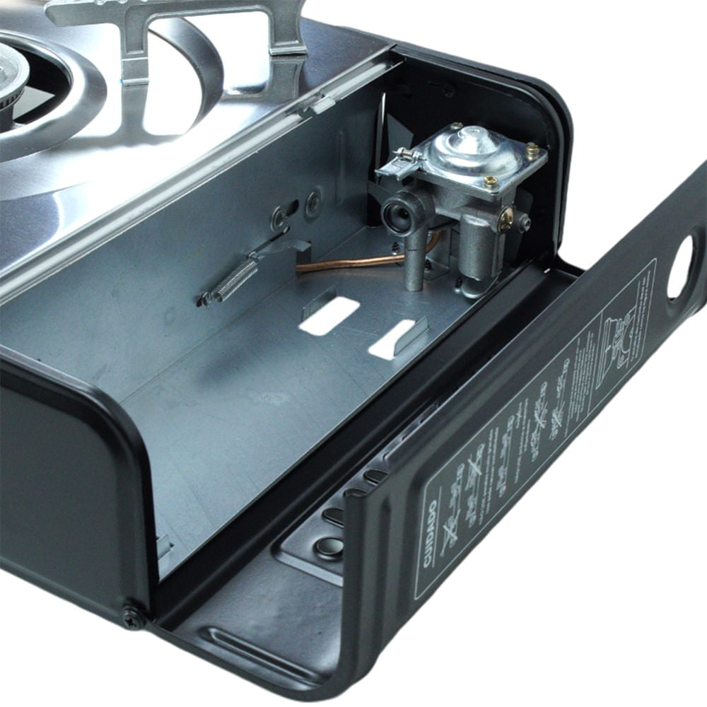 Fogareiro Horizontal 2 Bocas ETNA Aço Inoxidável 63cm Preto NTK