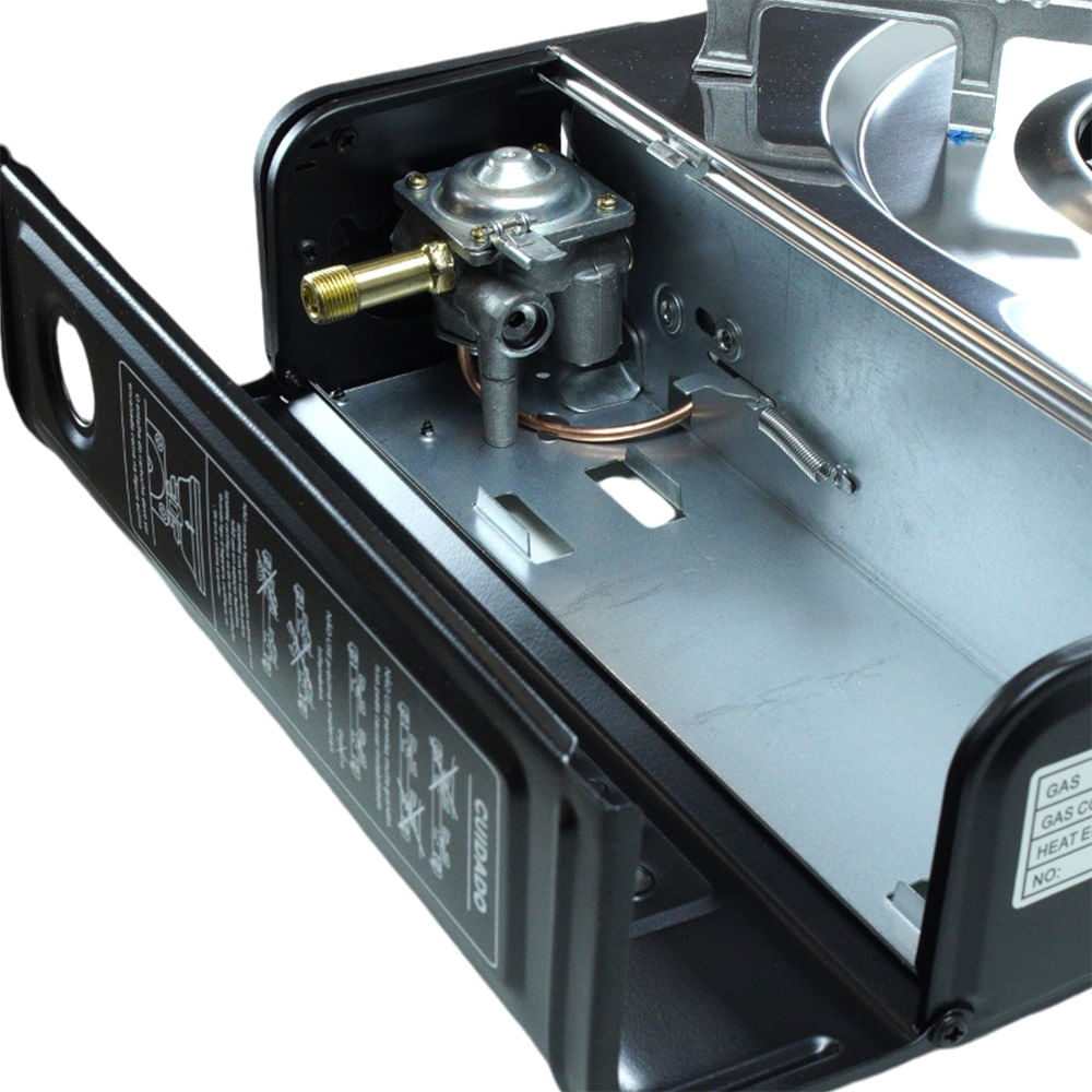 Fogareiro Horizontal 2 Bocas ETNA Aço Inoxidável 63cm Preto NTK