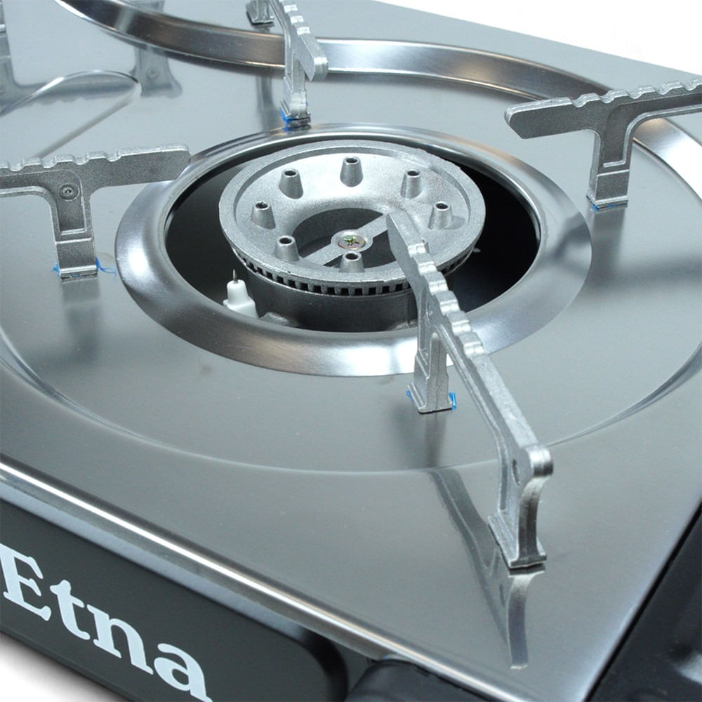 Fogareiro Horizontal 2 Bocas ETNA Aço Inoxidável 63cm Preto NTK