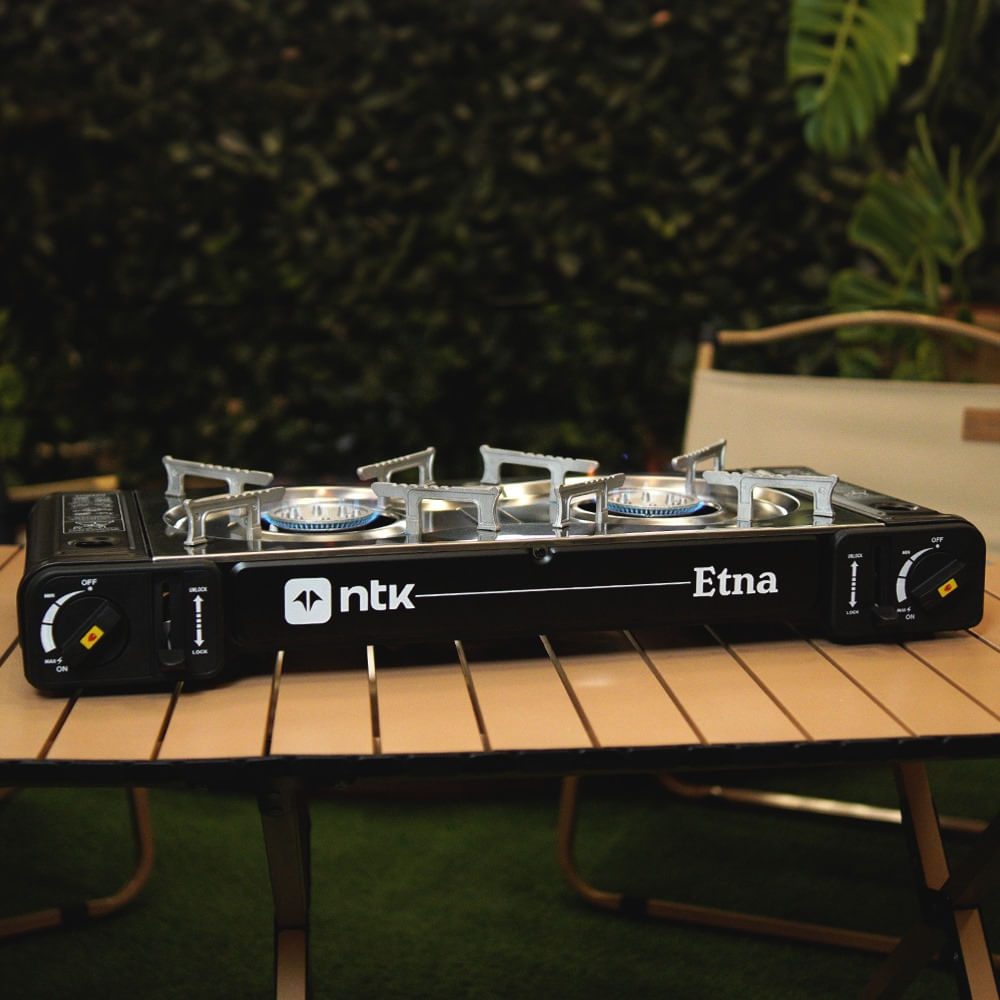 Fogareiro Horizontal 2 Bocas ETNA Aço Inoxidável 63cm Preto NTK