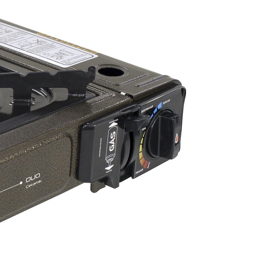 Fogareiro de Mesa Portátil Duo Ceramik NTK com Queimador de Cerâmica e Maleta