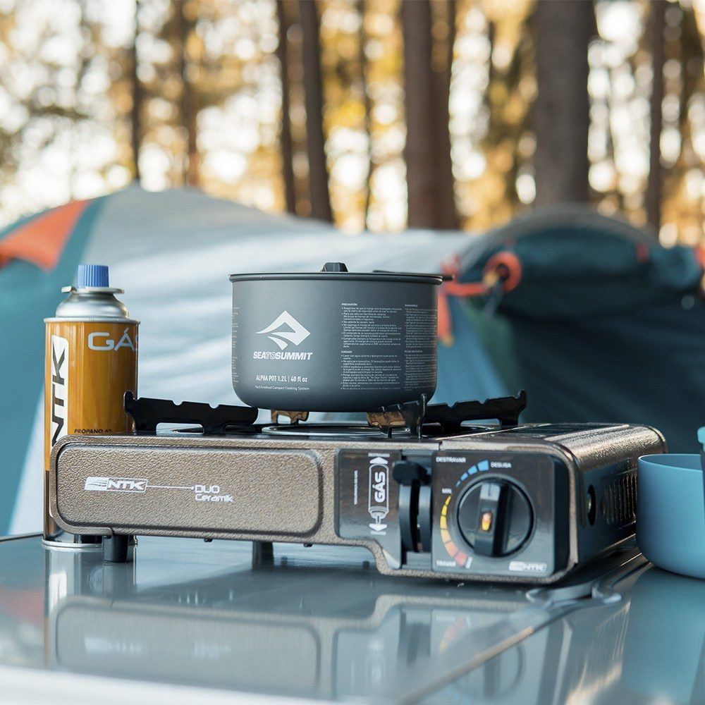 Fogareiro de Mesa Portátil Duo Ceramik NTK com Queimador de Cerâmica e Maleta