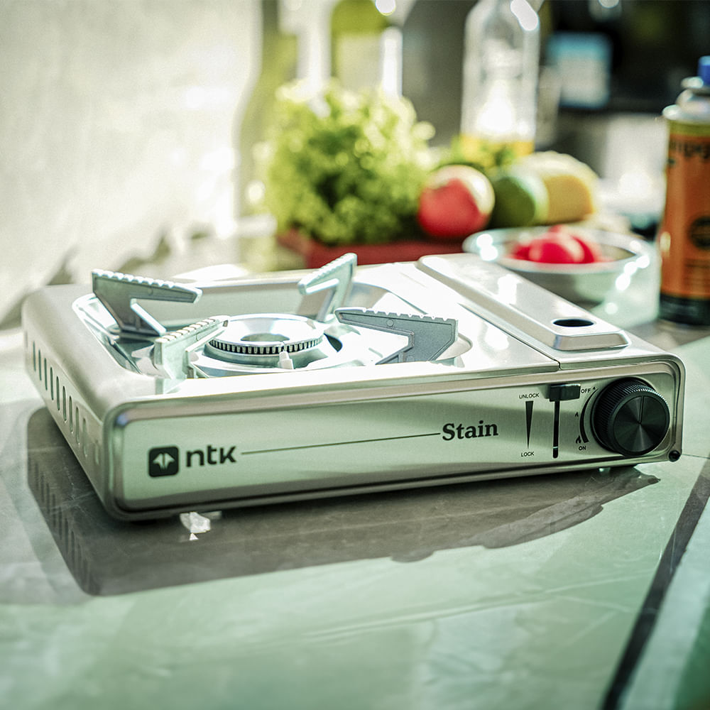Fogareiro Stain NTK em Aço Inox com Ignição Automática e Flex Fuel