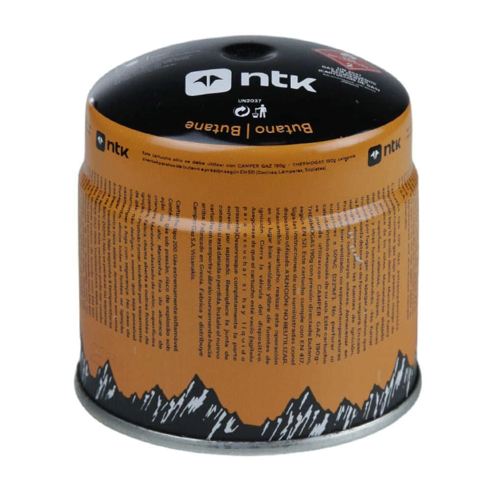Cartucho de gás NTK 190g para fogareiros e lampiões compactos embalagem com 48 unidades