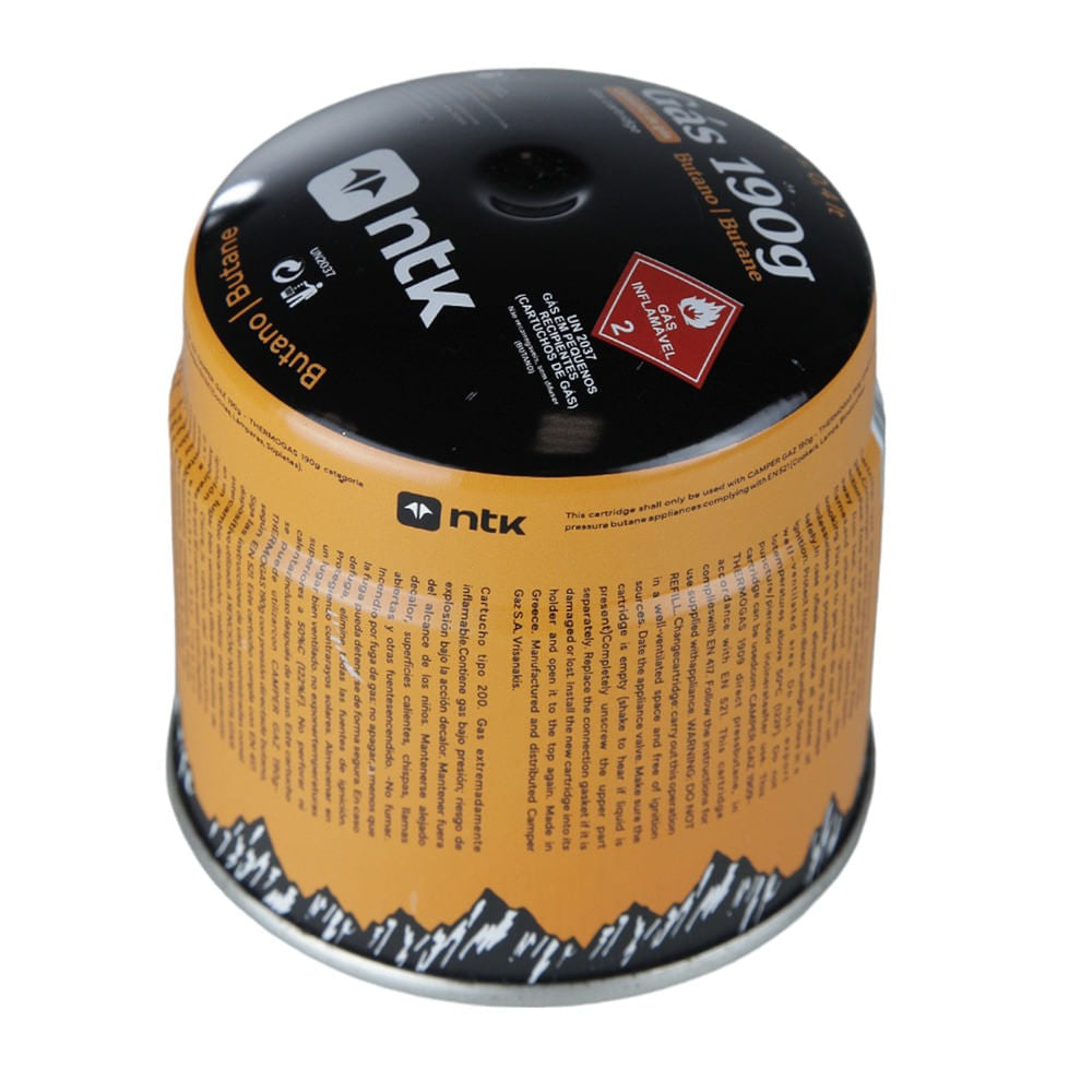 Cartucho de gás NTK 190g para fogareiros e lampiões compactos embalagem com 48 unidades