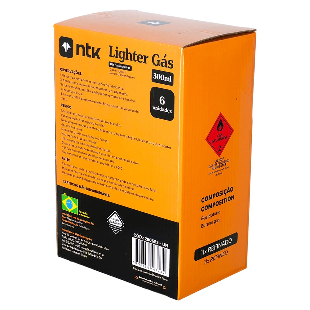 Caixa de Gás para Isqueiros Lighter Gás 300ml Cada - 6 Un | NTK