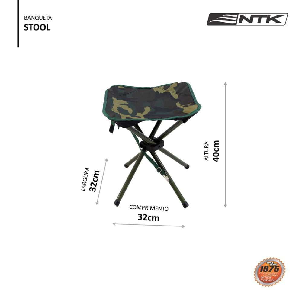 Banqueta Stool NTK dobrável e suporta até 80kg
