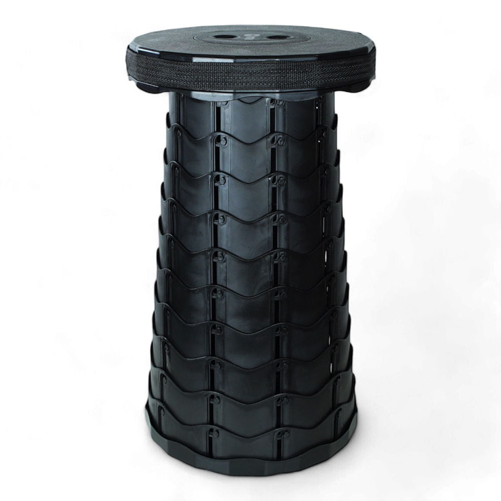 Banqueta IZY Telescópica Plástica Compacta Ajustável Suporta até 120 kg Preta NTK