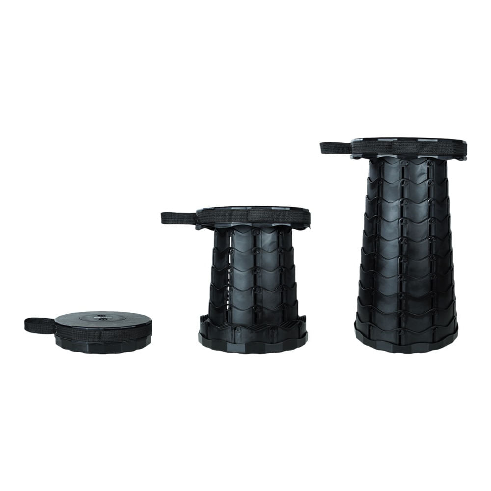 Banqueta IZY Telescópica Plástica Compacta Ajustável Suporta até 120 kg Preta NTK