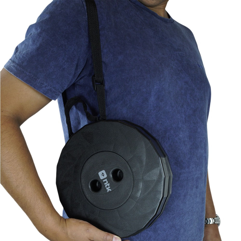 Banqueta IZY Telescópica Plástica Compacta Ajustável Suporta até 120 kg Preta NTK