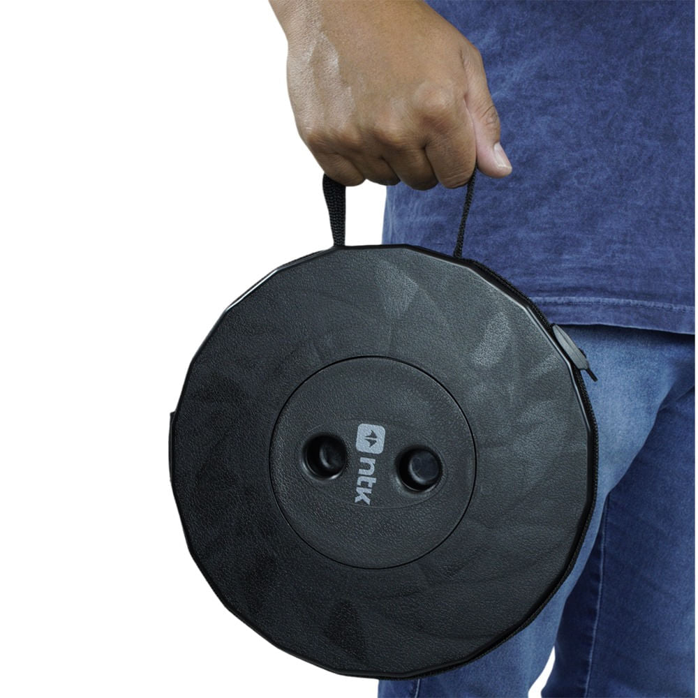 Banqueta IZY Telescópica Plástica Compacta Ajustável Suporta até 120 kg Preta NTK