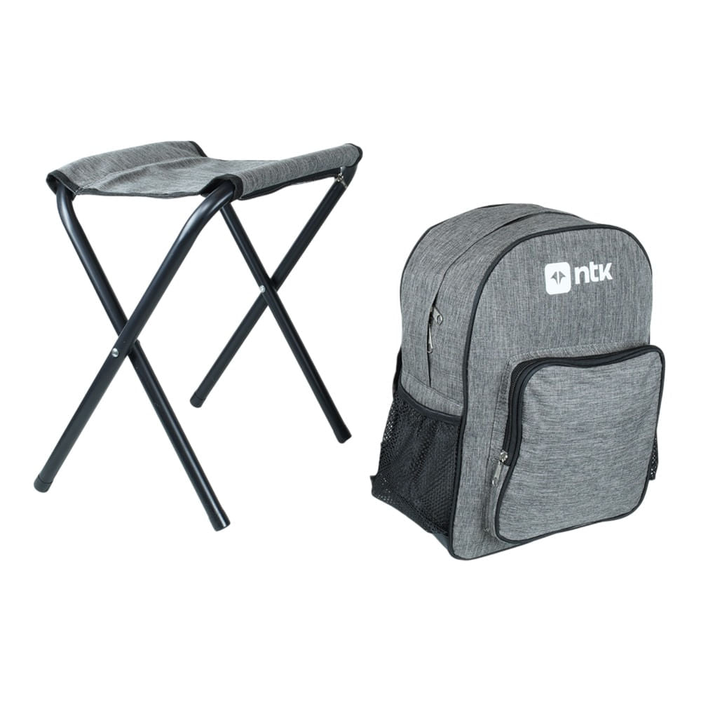 Banqueta com Mochila Spacio Estrutura de Aço Compacta Cinza NTK