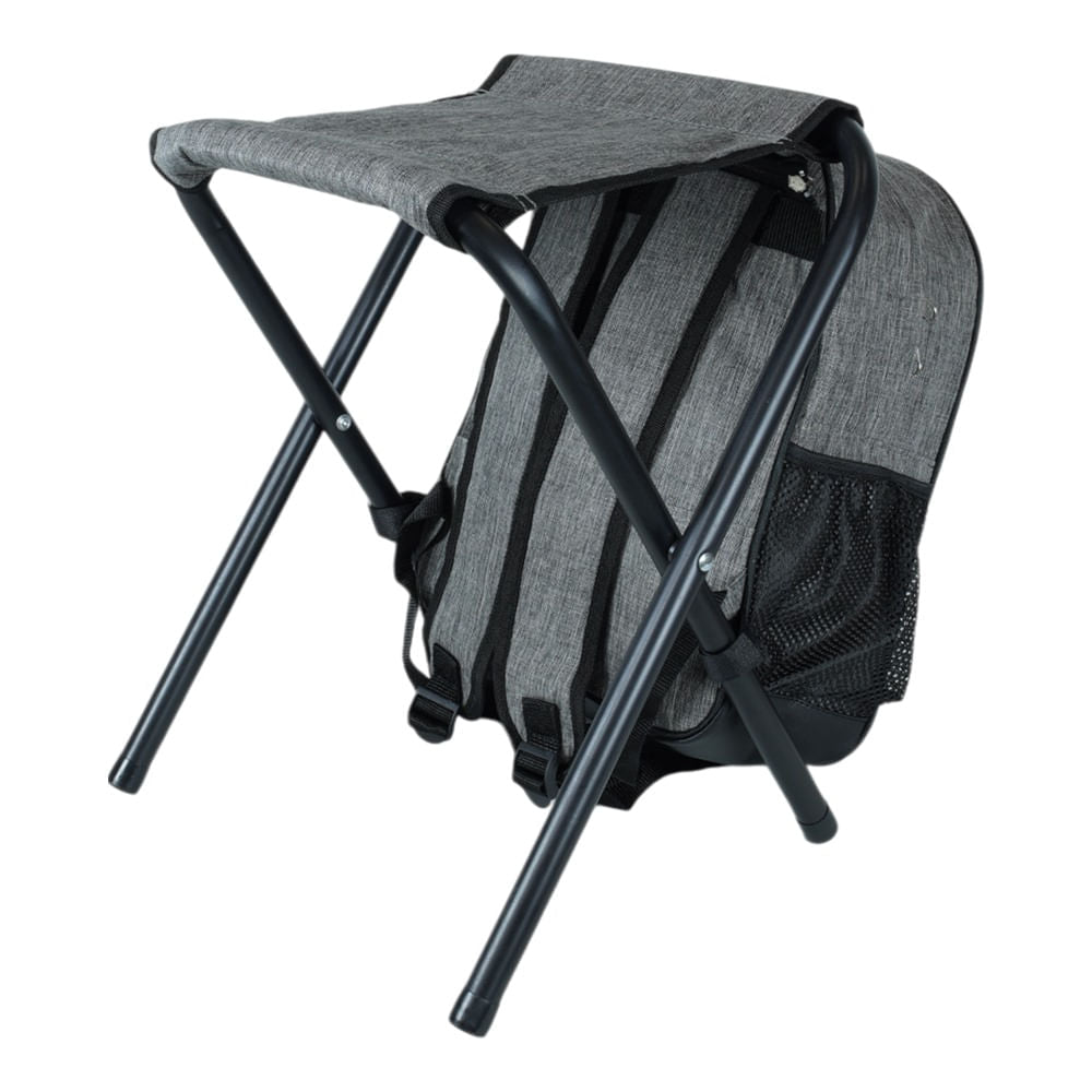 Banqueta com Mochila Spacio Estrutura de Aço Compacta Cinza NTK