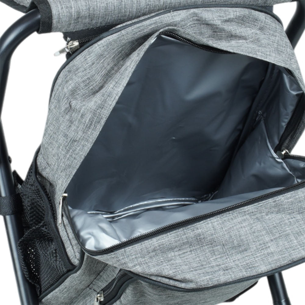 Banqueta com Mochila Spacio Estrutura de Aço Compacta Cinza NTK