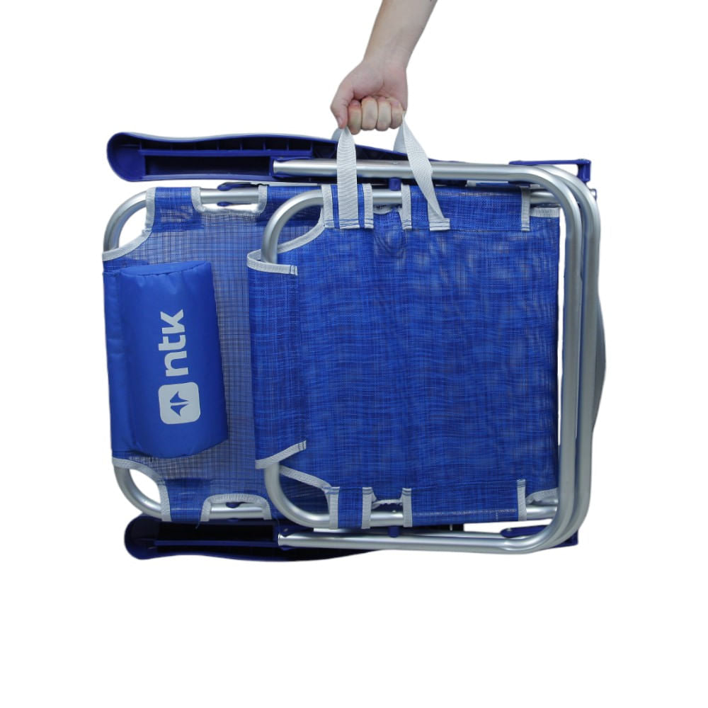 Cadeira de Praia Dobrável Com Encosto de Cabeça Verão NTK