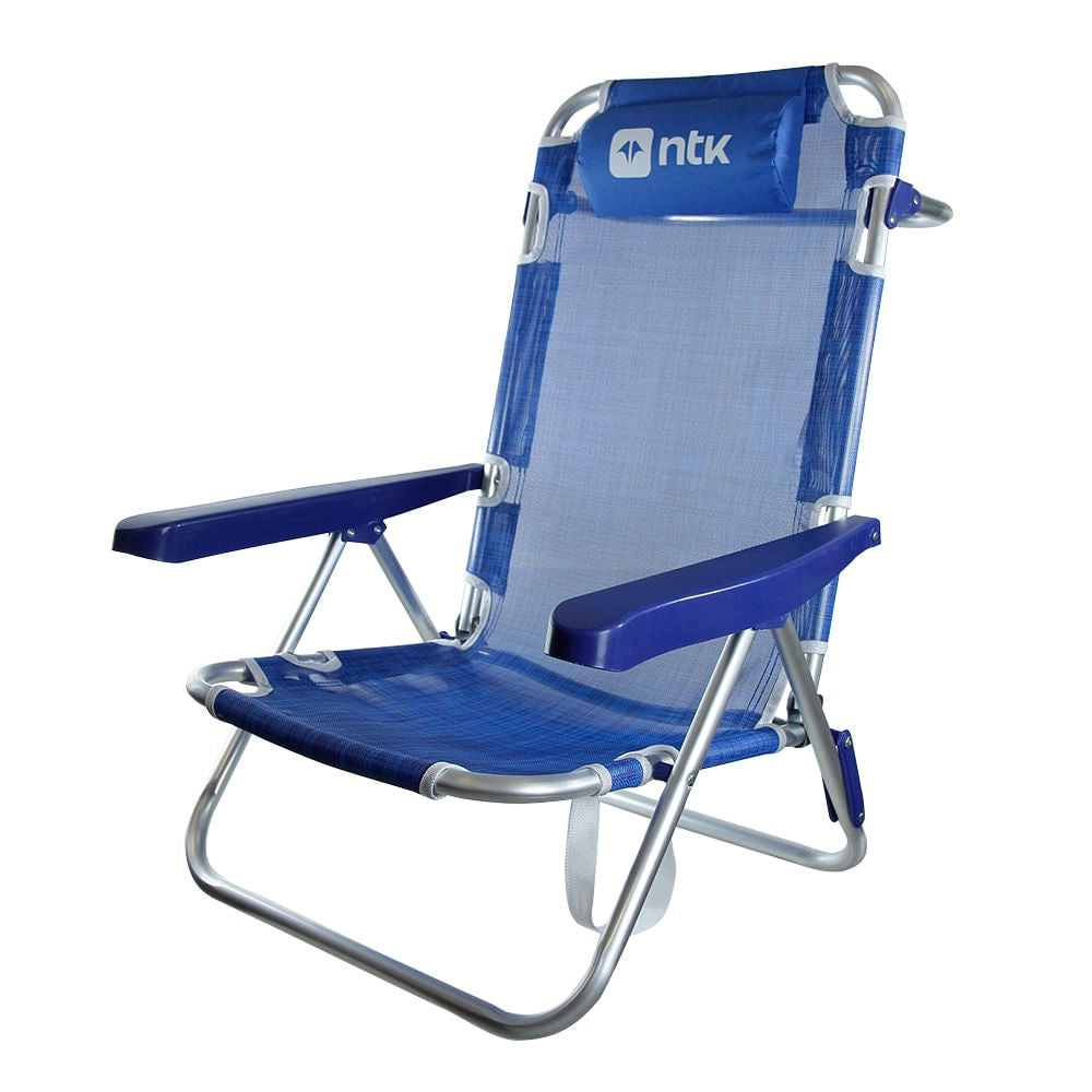 Cadeira de Praia Dobrável Com Encosto de Cabeça Verão NTK