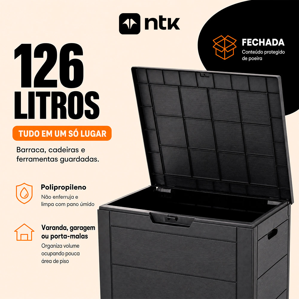 Caixa organizadora Robust 126L Preto NTK