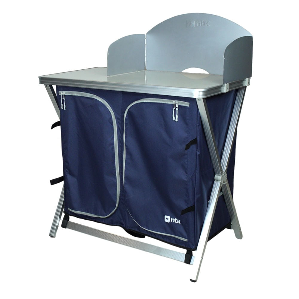 Mesa para Camping Cucina Dobrável com Prateleiras, Suporta até 30Kg, NTK