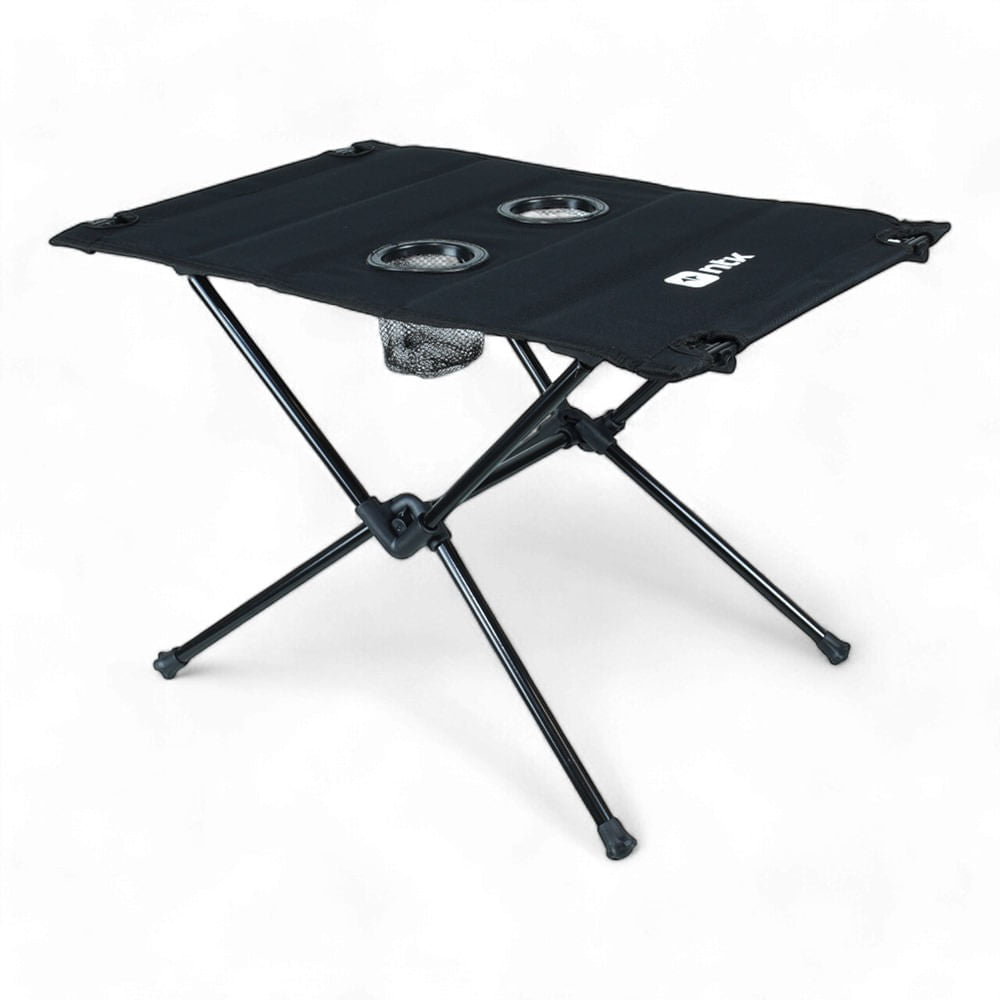 Mesa Dobrável Mobi Estrutura de Aço Porta-copos Preto NTK