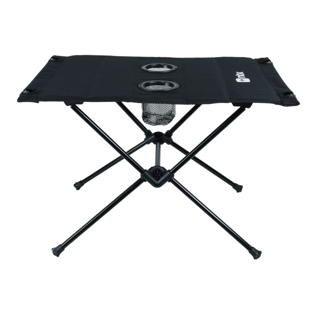 Mesa Dobrável Mobi Estrutura de Aço Porta-copos Preto NTK