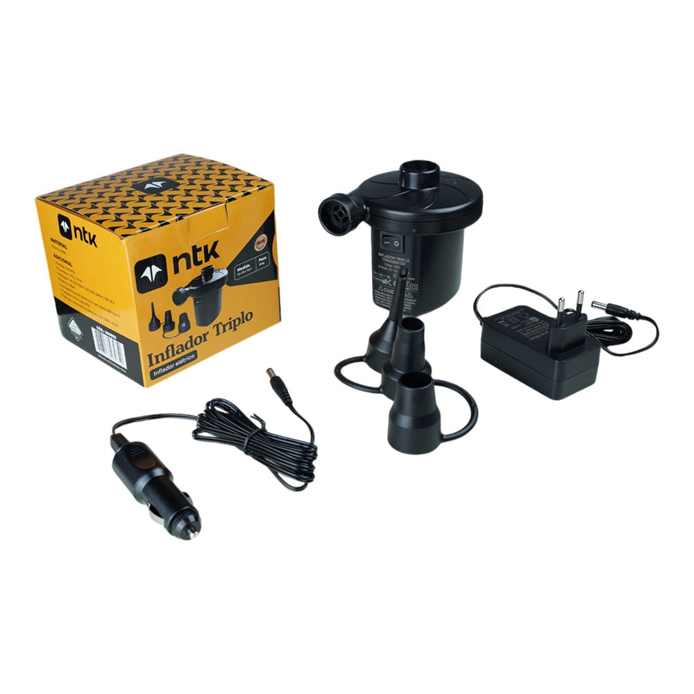 Inflador Triplo em Plástico ABS Compacto 110/220/12V NTK