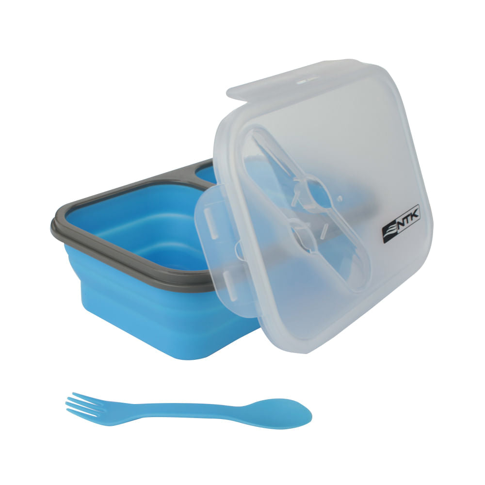 Tigela colapsável NTK Bento com colher garfo leve e compacta resistente à altas temperaturas