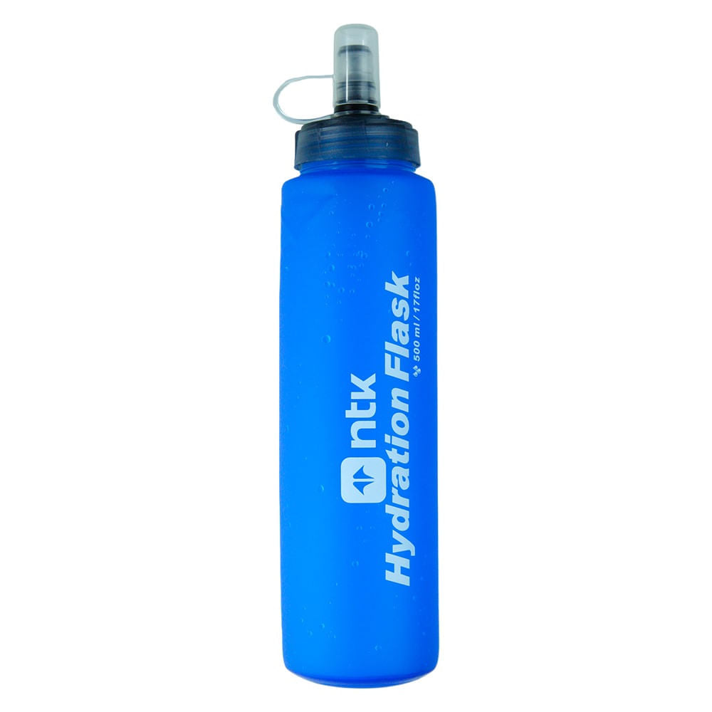 Garrafa Flexível Flask 500ml com Bico Anti Vazamento para Atividades ao Ar Livre Azul NTK