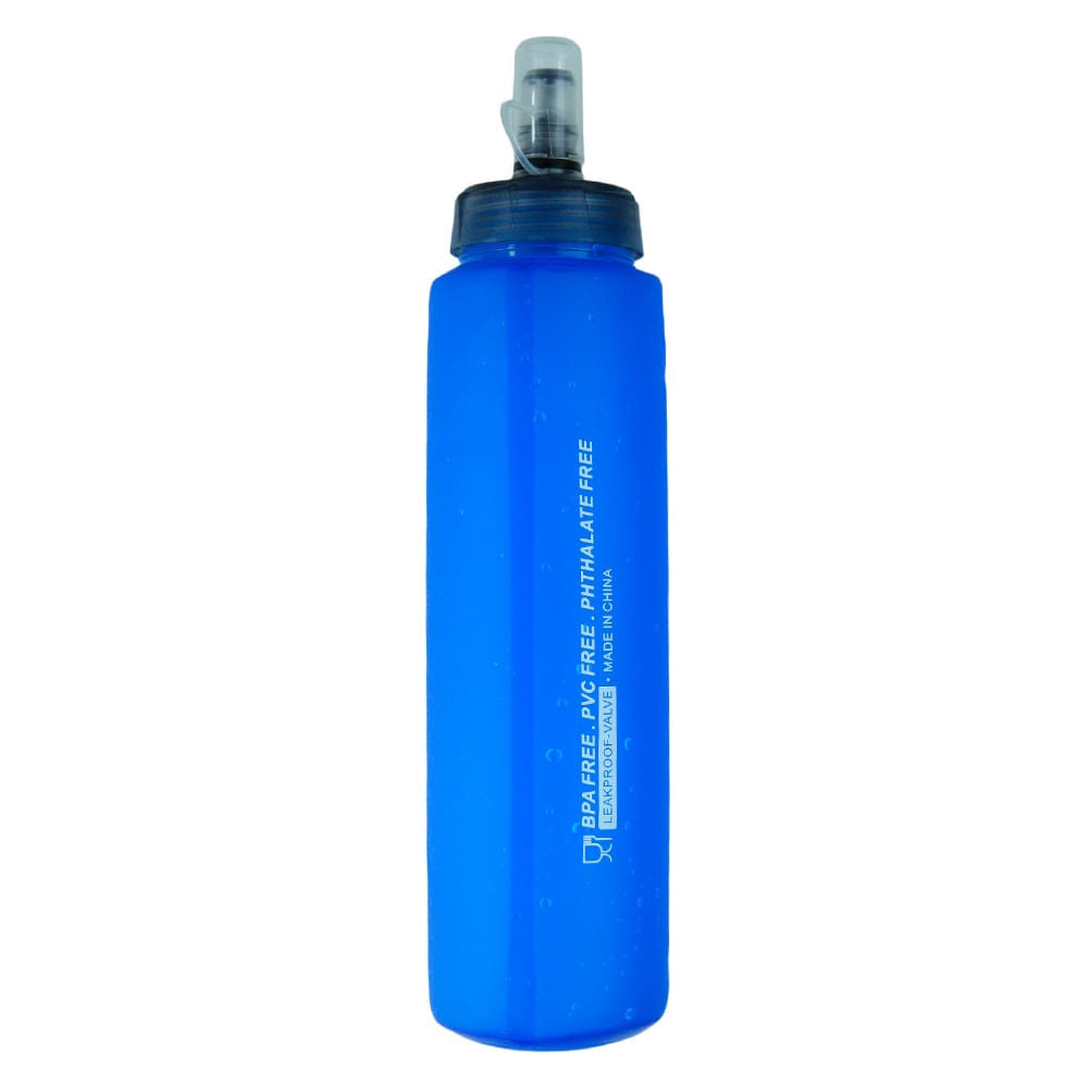 Garrafa Flexível Flask 500ml com Bico Anti Vazamento para Atividades ao Ar Livre Azul NTK