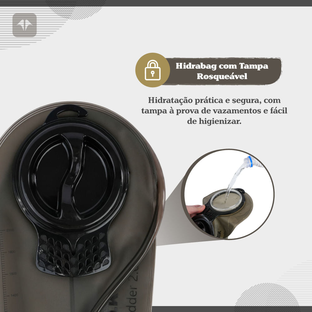 Reservatório de Hidratação Hidrabag 2.0L com Tampa Rosqueável NTK