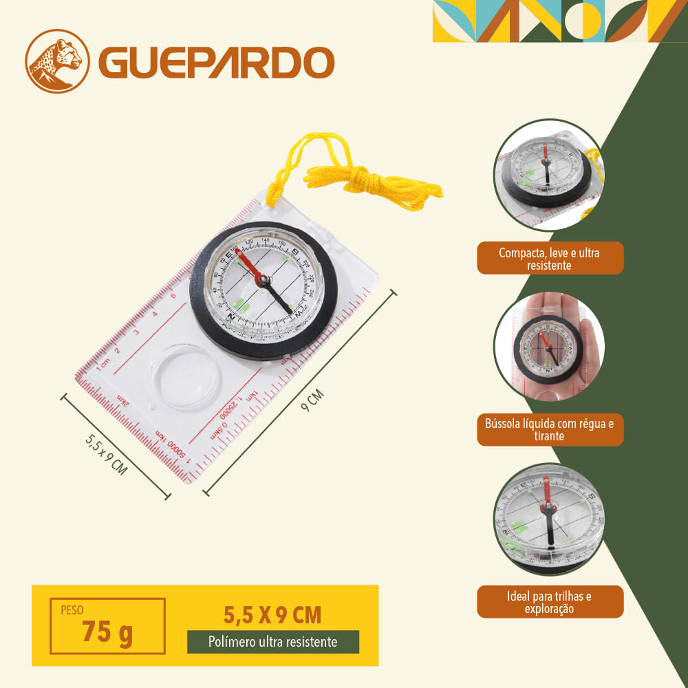Bússola NTK Mapa com Cordão para Pendurar