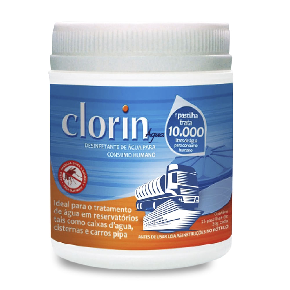 Clorin 10.000 NTK - Pote com 25 pastilhas