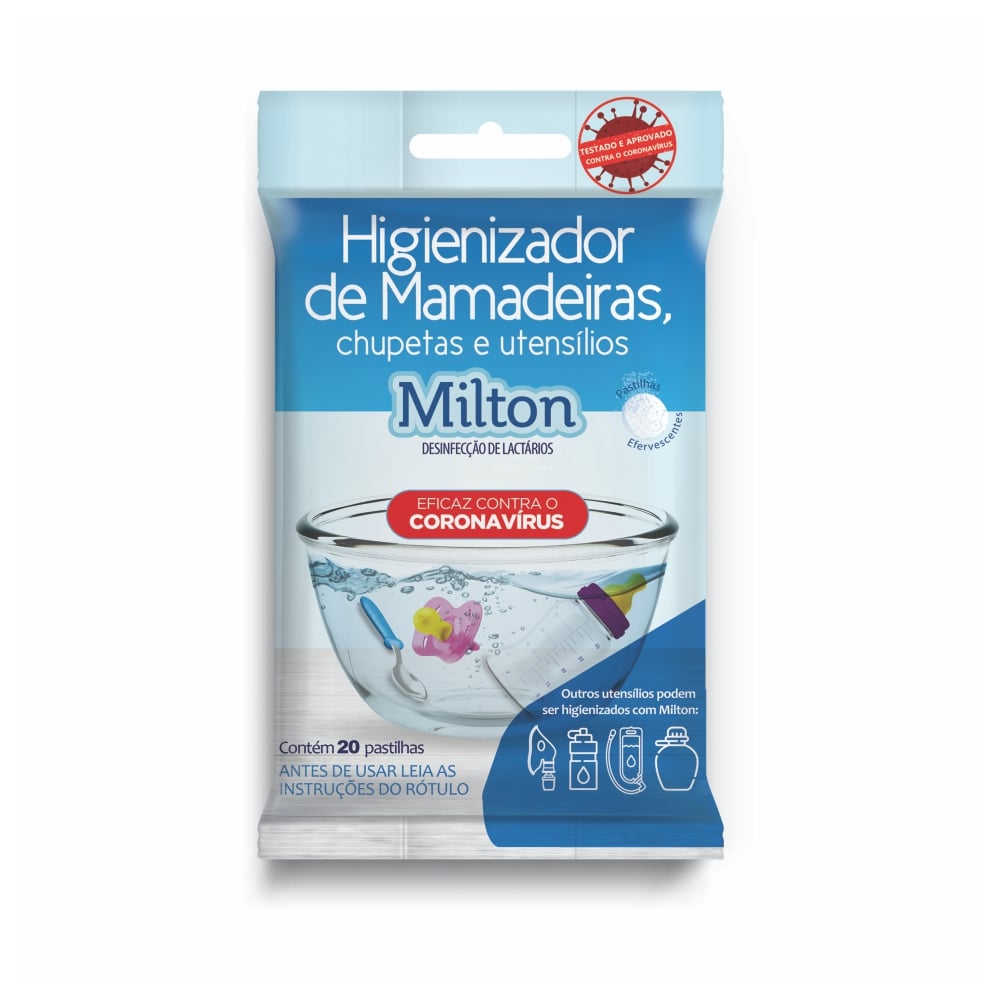 Higienizador de utensílios Milton - 6 cartelas com 20 pastilhas