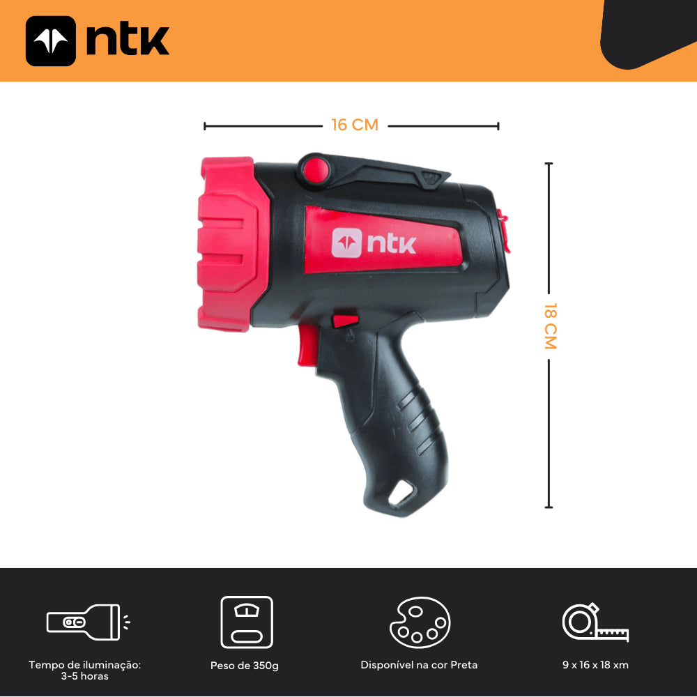 Tocha Hilux NTK 200 Lúmens Recarregável USB