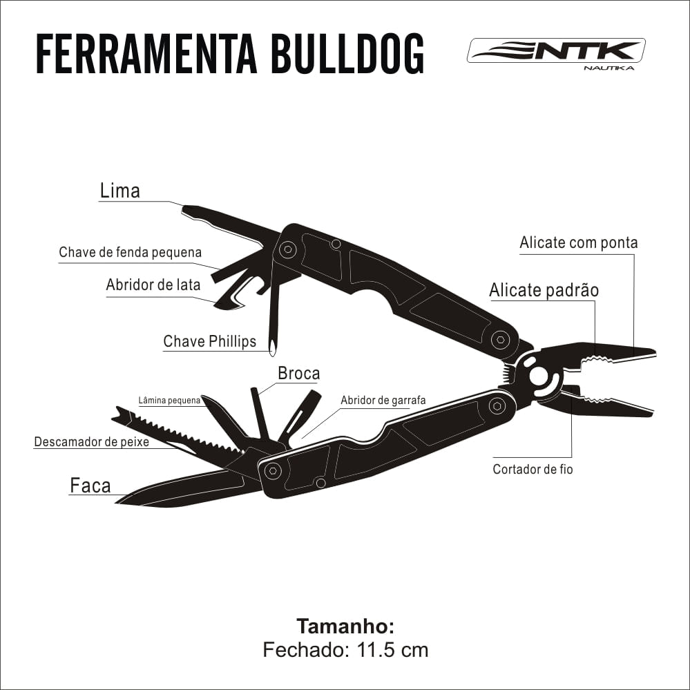 Ferramenta Bulldog NTK com 21 funções